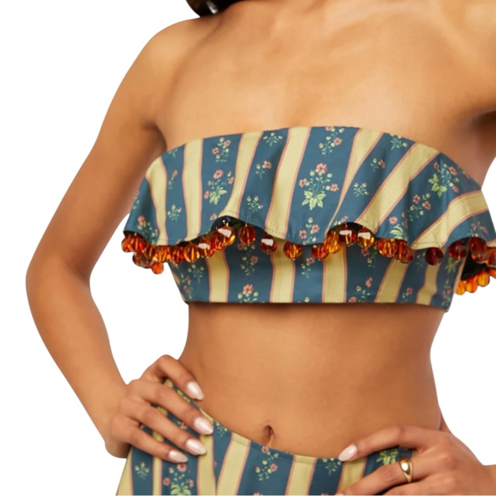 NWT WEWOREWHAT Ruffle Bandeau Top 00
